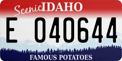 ID license plate E040644