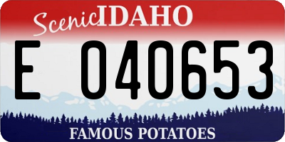 ID license plate E040653