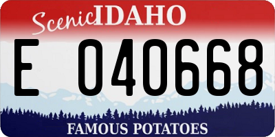 ID license plate E040668
