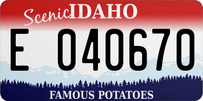 ID license plate E040670