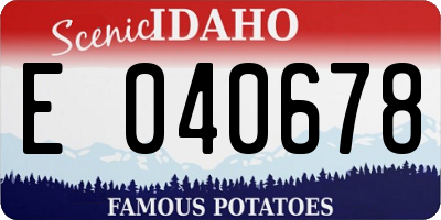 ID license plate E040678