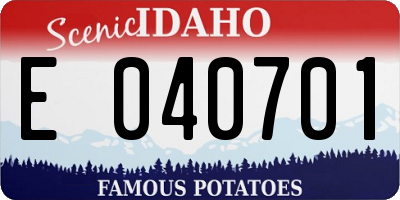 ID license plate E040701