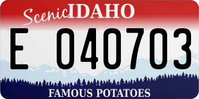 ID license plate E040703