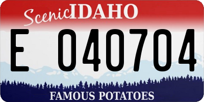 ID license plate E040704