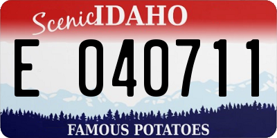 ID license plate E040711