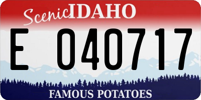 ID license plate E040717