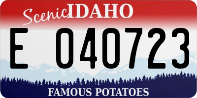 ID license plate E040723