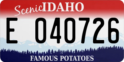 ID license plate E040726