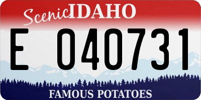 ID license plate E040731