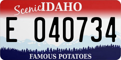 ID license plate E040734