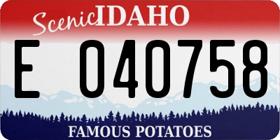 ID license plate E040758