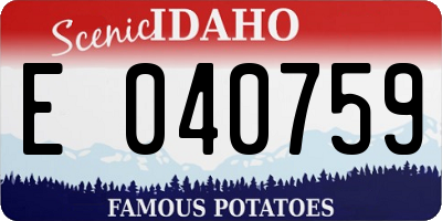 ID license plate E040759