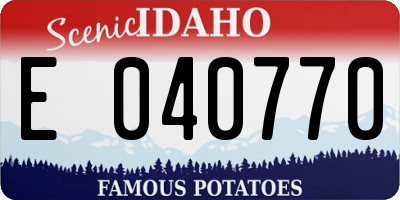 ID license plate E040770