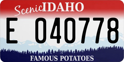 ID license plate E040778