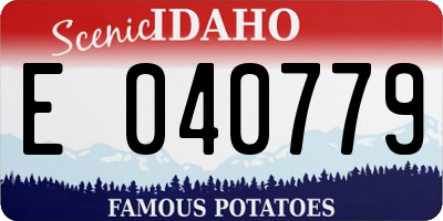 ID license plate E040779