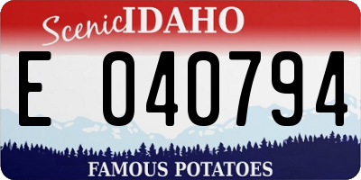 ID license plate E040794