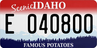 ID license plate E040800