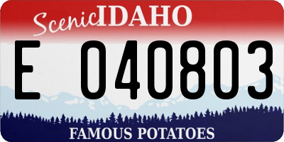ID license plate E040803