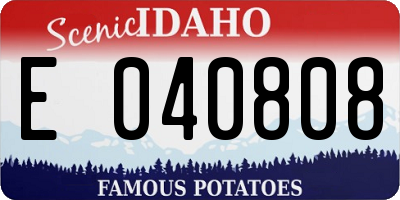 ID license plate E040808