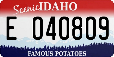 ID license plate E040809
