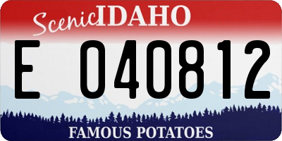ID license plate E040812