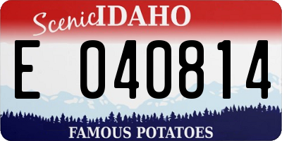 ID license plate E040814