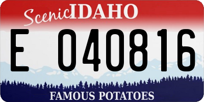 ID license plate E040816