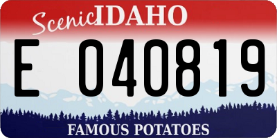 ID license plate E040819