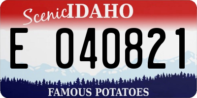 ID license plate E040821