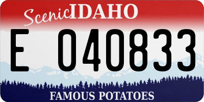ID license plate E040833