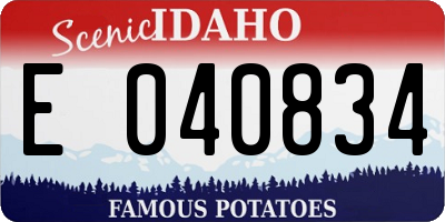 ID license plate E040834