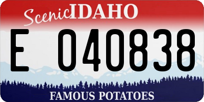 ID license plate E040838