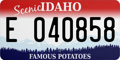 ID license plate E040858
