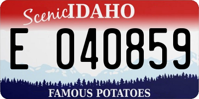 ID license plate E040859