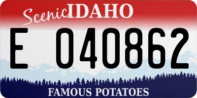 ID license plate E040862