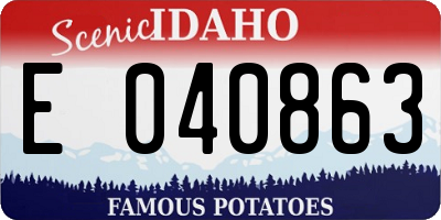 ID license plate E040863