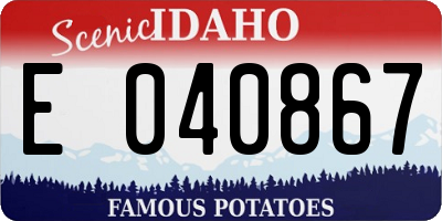 ID license plate E040867