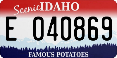ID license plate E040869