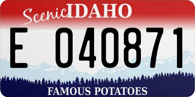 ID license plate E040871