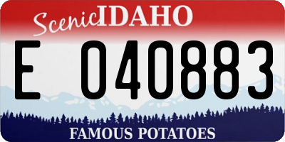 ID license plate E040883