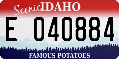 ID license plate E040884