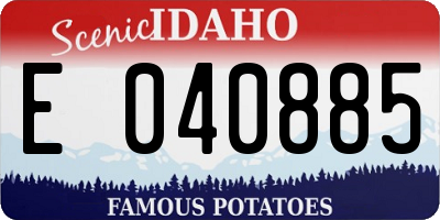 ID license plate E040885