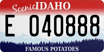 ID license plate E040888