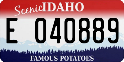 ID license plate E040889