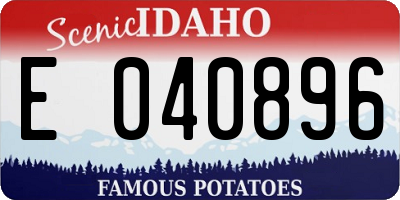 ID license plate E040896