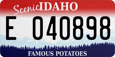 ID license plate E040898