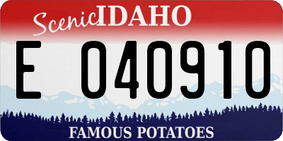 ID license plate E040910