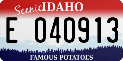 ID license plate E040913