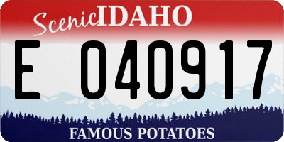 ID license plate E040917