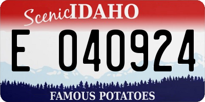 ID license plate E040924